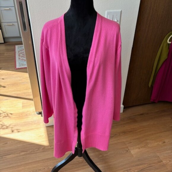 Lane Bryant Bright Pink Long Sleeve Open Cardigan 26/28 (4X) - Picture 1 of 5